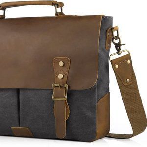 16-inch Laptop Leather Messenger Bag